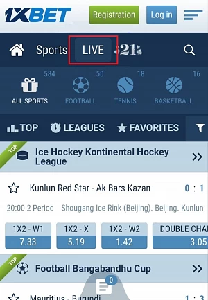  1xbet live mobile